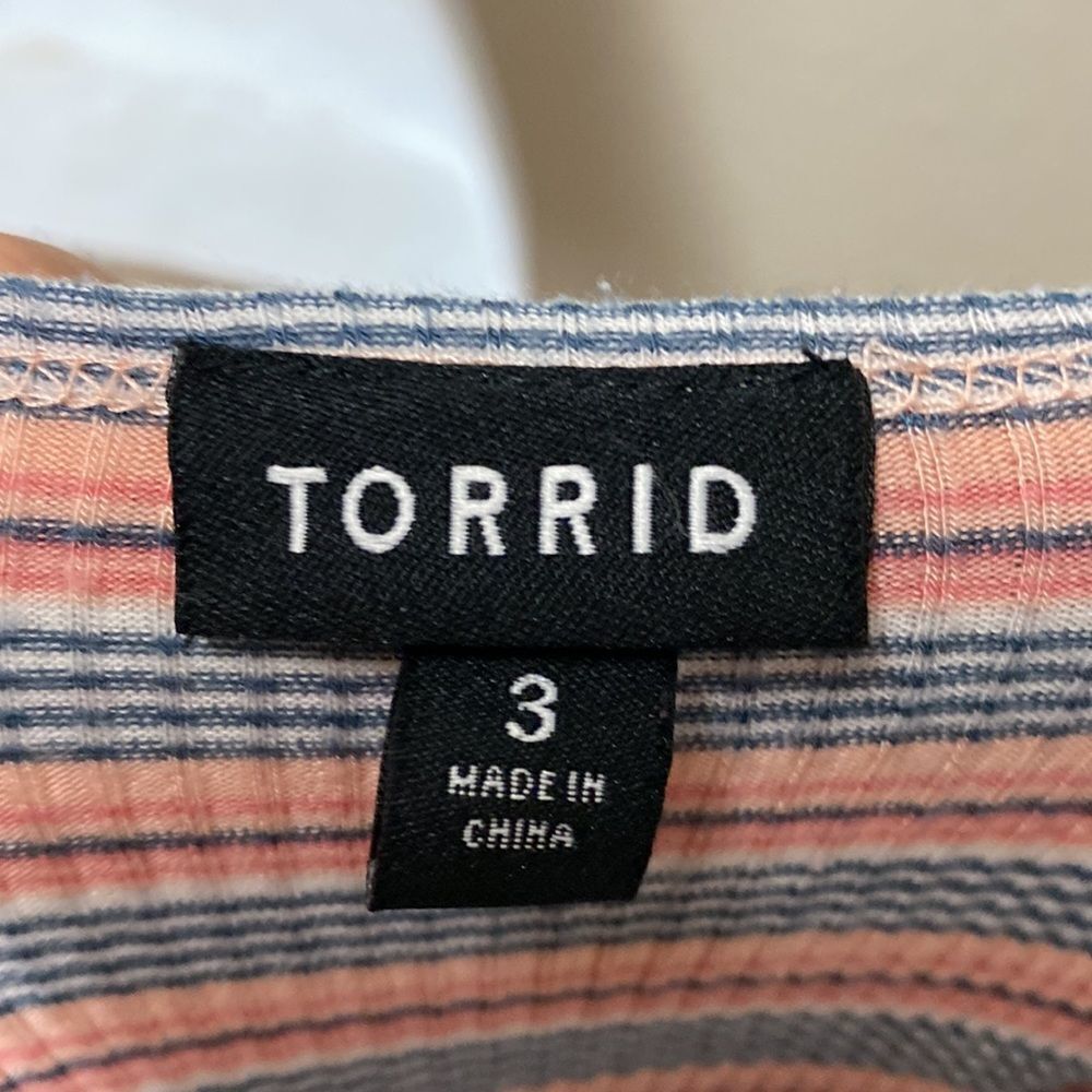 Torrid Multi Striped Ribbed Bodycon Dress 3X - Picture 2 of 7